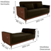 Sofa Cama 2 Lugares 203 cm Veludo Maserati Marrom Corino Whisk Milani Store