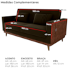 Sofa Cama 2 Lugares 203 cm Veludo Maserati Marrom Corino Whisk Milani Store