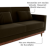Sofa Cama 2 Lugares 203 cm Veludo Maserati Marrom Corino Whisk Milani Store