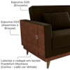 Sofa Cama 2 Lugares 203 cm Veludo Maserati Marrom Corino Whisk Milani Store