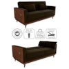 Sofa Cama 2 Lugares 203 cm Veludo Maserati Marrom Corino Whisk Milani Store