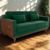 Sofa Cama 2 Lugares 203 cm Veludo Maserati Verde Corino Whisk Milani Store