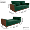 Sofa Cama 2 Lugares 203 cm Veludo Maserati Verde Corino Whisk Milani Store