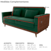 Sofa Cama 2 Lugares 203 cm Veludo Maserati Verde Corino Whisk Milani Store