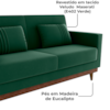 Sofa Cama 2 Lugares 203 cm Veludo Maserati Verde Corino Whisk Milani Store