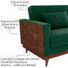 Sofa Cama 2 Lugares 203 cm Veludo Maserati Verde Corino Whisk Milani Store