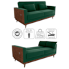 Sofa Cama 2 Lugares 203 cm Veludo Maserati Verde Corino Whisk Milani Store