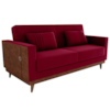 Sofa Cama 2 Lugares 203 cm Veludo Maserati Vermelho Corino Whisk Milani Store