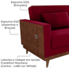 Sofa Cama 2 Lugares 203 cm Veludo Maserati Vermelho Corino Whisk Milani Store