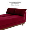 Sofa Cama 2 Lugares 203 cm Veludo Maserati Vermelho Corino Whisk Milani Store