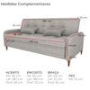 Sofa Cama 2 Lugares 206 cm Donna Linho Vancouver E483 Bege Milani Store