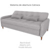Sofa Cama 2 Lugares 206 cm Donna Linho Vancouver E483 Bege Milani Store