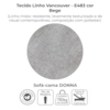 Sofa Cama 2 Lugares 206 cm Donna Linho Vancouver E483 Bege Milani Store