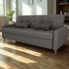 Sofa Cama 2 Lugares 206 cm Donna Linho Vancouver E484 Chumbo Milani Store