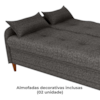 Sofa Cama 2 Lugares 206 cm Donna Linho Vancouver E484 Chumbo Milani Store