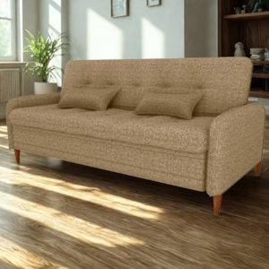 Sofa Cama 2 Lugares 206 cm Donna Linho Vancouver E486 Palha Milani Store
