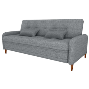 Sofa Cama 2 Lugares 206 cm Donna Linho Vancouver E487 Cinza Milani Store