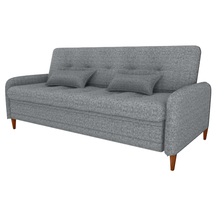 Sofa Cama 2 Lugares 206 cm Donna Linho Vancouver E487 Cinza Milani Store