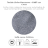 Sofa Cama 2 Lugares 206 cm Donna Linho Vancouver E487 Cinza Milani Store