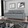 Sofa Cama 2 Lugares 206 cm Donna Linho Vancouver E487 Cinza Milani Store