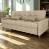 Sofa Cama 2 Lugares 206 cm Donna Linho Vancouver E488 Palha Milani Store