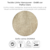 Sofa Cama 2 Lugares 206 cm Donna Linho Vancouver E488 Palha Milani Store