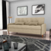 Sofa Cama 2 Lugares 206 cm Donna Linho Vancouver E488 Palha Milani Store