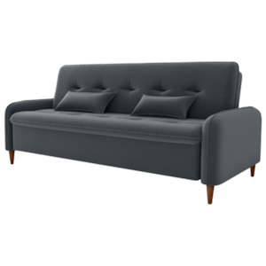Sofa Cama 2 Lugares 206cm Donna Veludo E425 Cinza Milani Store Sofa Cama 2 Lugares 206cm Donna Veludo E425 Cinza Milani Store