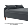 Sofa Cama 2 Lugares 206cm Donna Veludo E425 Cinza Milani Store