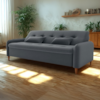 Sofa Cama 2 Lugares 206cm Donna Veludo E425 Cinza Milani Store