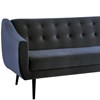 Sofa Cama 3 Lug Pes Tabaco 210 cm 7019X1 Veludo Azul Marinho Dmobiliario