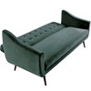 Sofa Cama 3 Lug Pes Tabaco 210 cm 7019X1 Veludo Verde Dmobiliario