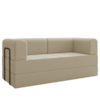 Sofa Cama Modular 2 Lugares 160 cm Monaco Linho Bege VConcept