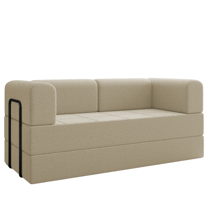 Sofa Cama Modular 2 Lugares 160 cm Monaco Linho Bege VConcept