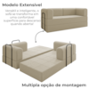Sofa Cama Modular 2 Lugares 160 cm Monaco Linho Bege VConcept
