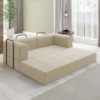 Sofa Cama Modular 2 Lugares 160 cm Monaco Linho Bege VConcept