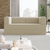 Sofa Cama Modular 2 Lugares 160 cm Monaco Linho Bege VConcept