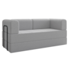 Sofa Cama Modular 2 Lugares 160 cm Monaco Linho Cinza VConcept