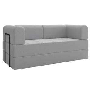 Sofa Cama Modular 2 Lugares 160 cm Monaco Linho Cinza VConcept