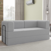 Sofa Cama Modular 2 Lugares 160 cm Monaco Linho Cinza VConcept