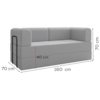 Sofa Cama Modular 2 Lugares 160 cm Monaco Linho Cinza VConcept
