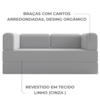Sofa Cama Modular 2 Lugares 160 cm Monaco Linho Cinza VConcept