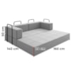 Sofa Cama Modular 2 Lugares 160 cm Monaco Linho Cinza VConcept
