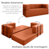 Sofa Cama Modular 2 Lugares 160 cm New Monaco Corino Dallas VConcept