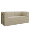 Sofa Cama Modular 2 Lugares 180 cm Monaco Boucle Bege VConcept