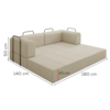 Sofa Cama Modular 2 Lugares 180 cm Monaco Boucle Bege VConcept
