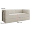 Sofa Cama Modular 2 Lugares 180 cm Monaco Boucle Bege VConcept