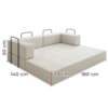 Sofa Cama Modular 2 Lugares 180 cm Monaco Boucle Bege VConcept