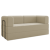 Sofa Cama Modular 2 Lugares 180 cm Monaco Linho Bege VConcept