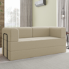 Sofa Cama Modular 2 Lugares 180 cm Monaco Linho Bege VConcept